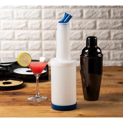 Colorful Juice Pouring Spout Bottle Containers Plastic Barware by Cocktailor Fruit Juice & Liquor Bar Pour Bottles